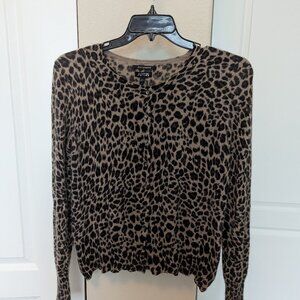 100% Cashmere Animal Print Sweater - L